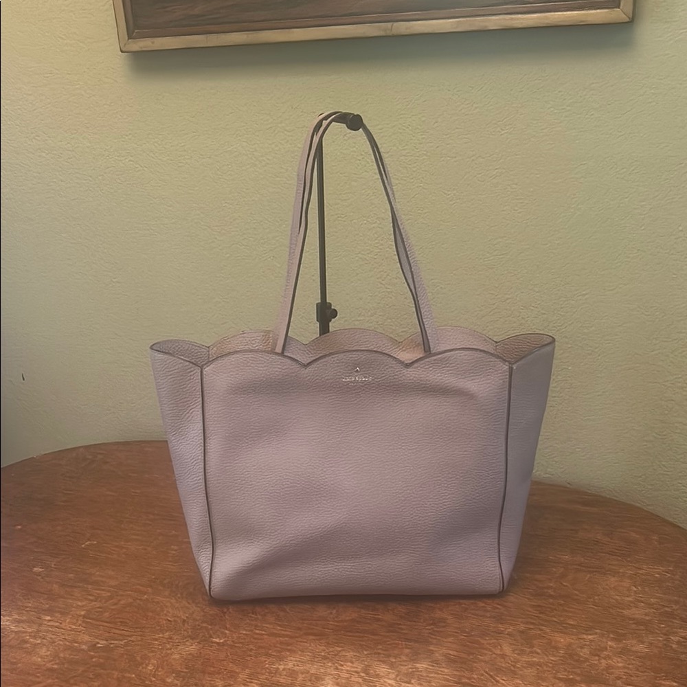 Kate Spade ♠️ Leewood Place Scalloped Rainn Tote in Soft Porcini